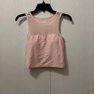 WOMENS TICKLED TEAL PINK SWEETHEART MESH SWIM TOP SIZE S